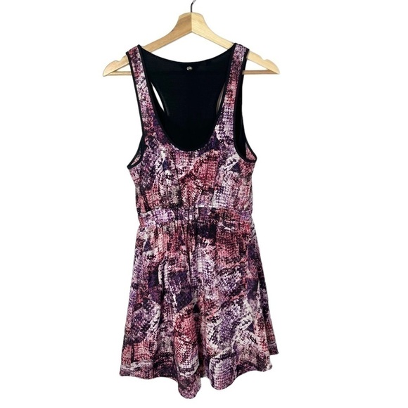 Guess Pink & Purple Snake Print Y2K Fit & Flare Mini Dress XS - Picture 2 of 6